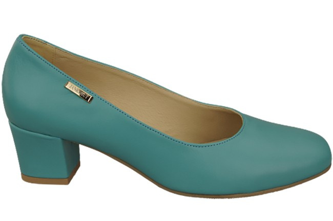 Dámská obuv Přírodní kůže 172 Tyrkysové lodičky ElitaBut