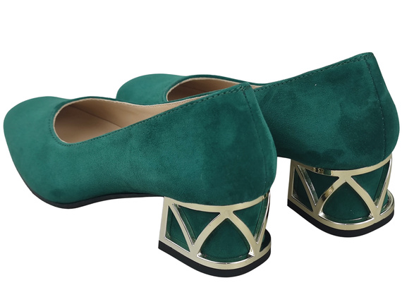 Pohodlné dámské boty Malachit lodičky s ozdobným podpatkem Přírodní semišová kůže 219 Od ElitaBut