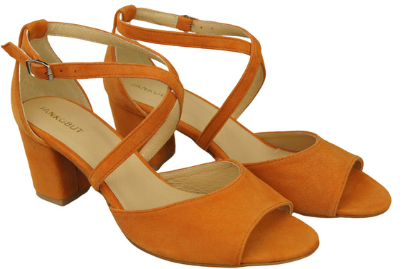 Dámská obuv Sandály Oranžová semišová kůže 111 ElitaBut