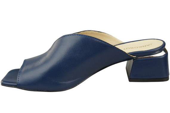 Dámské žabky na podpatku Navy Blue Natural Leather 210 ElitaBut