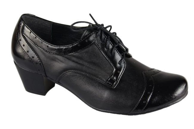 Obuv Dámské polobotky z přírodní kůže Černá 550 ElitaBut