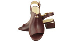Dámská obuv Sandály Maroon gold buckle Natural leather 198 ElitaBut