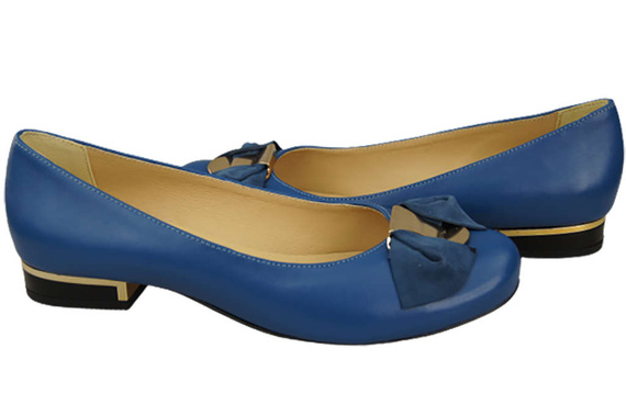 Dámské baleríny Natural Leather Blue 894 ElitaBut