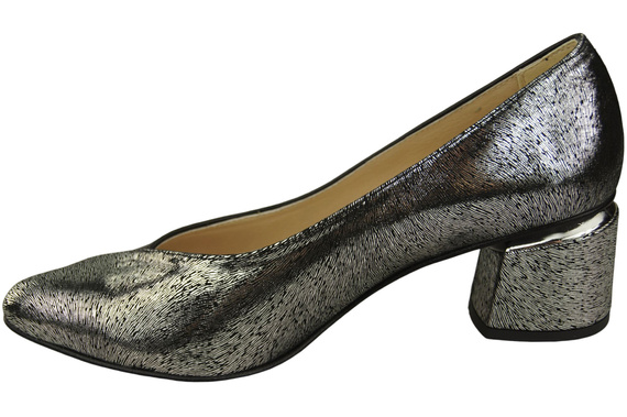 Výjimečné dámské černo-stříbrné boty z přírodní kůže Pocit luxusu na nohou 191 ElitaBut