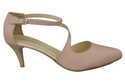 Dámská obuv Sandály Nízký Stiletto Kožené Powder Pink 990 ElitaBut
