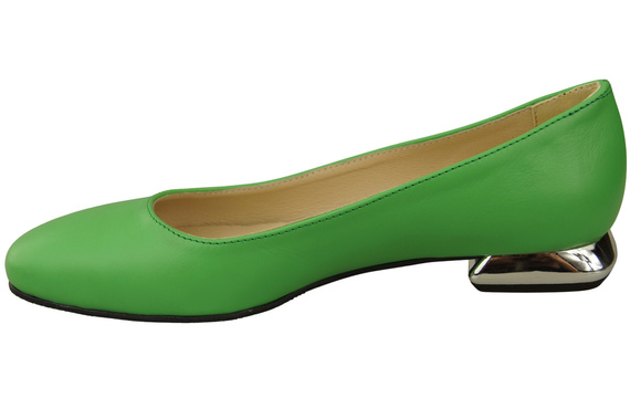 Ploché dámské boty Lime pumps Ornamental heel Natural leather 209 ElitaBut