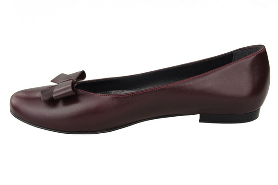 Dámské baletní boty Maroon přírodní kůže 998 ElitaBut