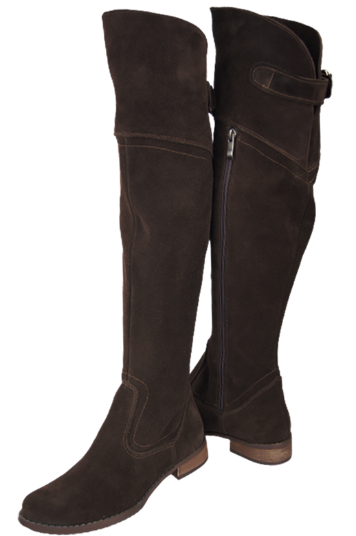 Dámské boty Chocolate Musketeers High over the knee natural leather Velour 154 ElitaBut