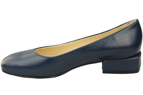 Pohodlná dámská obuv Navy Blue Flats Natural Leather 204 ElitaBut
