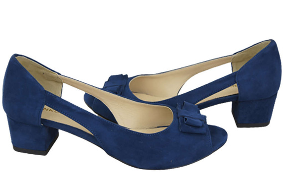 Dámská obuv Navy Blue Suede Leather Sandals 145 Z ElitaBut