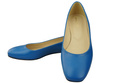 Plochá dámská obuv Modrý ozdobný podpatek Přírodní kůže 209 ElitaBut