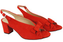 Dámská obuv Červené semišové kožené sandály 148 ElitaBut