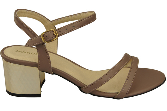 Dámská obuv Cappuccino Dark Natural Leather 197 Smyslně odhalující nohy Sandály ElitaBut