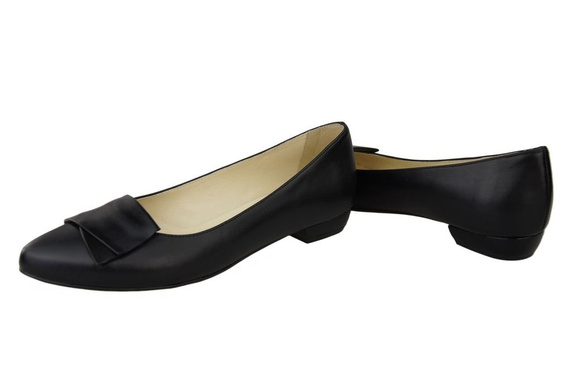 Dámské baleríny Černá přírodní kůže 988 ElitaBut