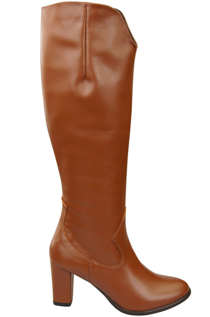 Stylová obuv Dámské hnědé boty na podpatku Přírodní kůže 211 ElitaBut