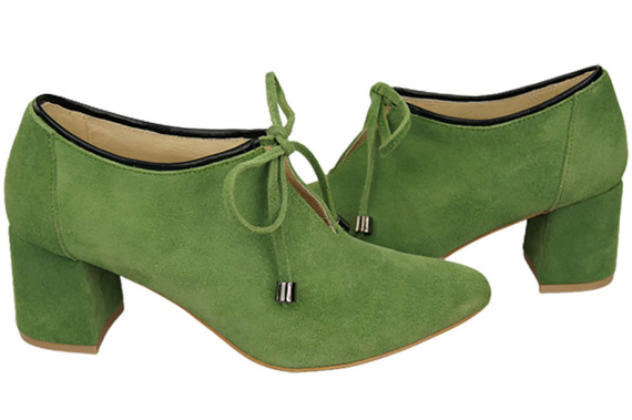 Dámská obuv Pistachio Half Boots Natural Velour Leather 183 ElitaBut