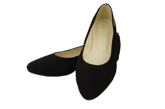 Dámské baleríny Černá semišová přírodní kůže 131 ElitaBut