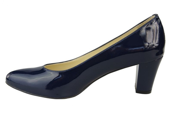 Dámská obuv Dámské lodičky z přírodní kůže Navy blue Lacquer 974 ElitaBut