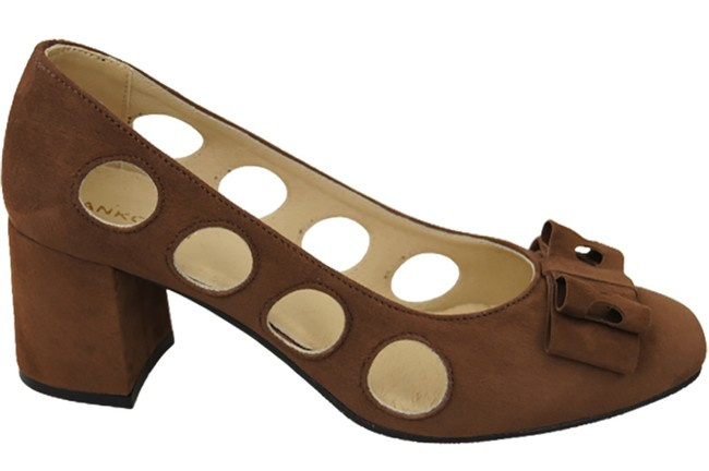 Dámská obuv Hnědé semišové kožené lodičky 182 ElitaBut
