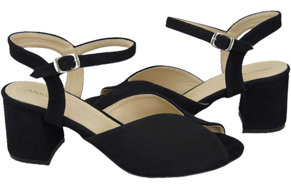 Dámské sandály z černé přírodní kůže 185 ElitaBut