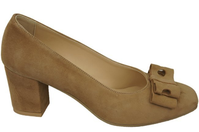 Dámská obuv Olive Leather Natural Suede pumps 163 ElitaBut