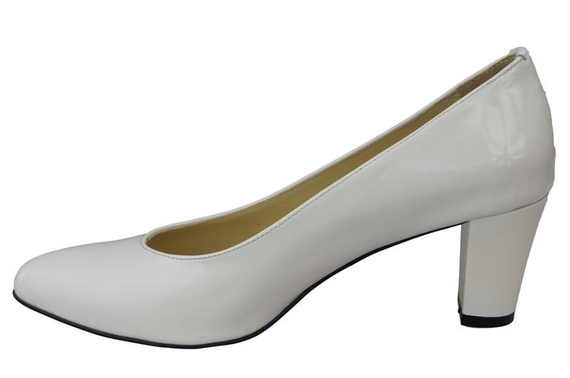 Dámská obuv Dámské kožené lodičky White Lacquer 974 ElitaBut