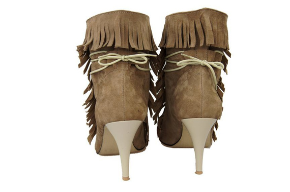 Dámská obuv Dámské lodičky s vysokou špičkou ze semišové kůže Cappuccino 964 ElitaBut