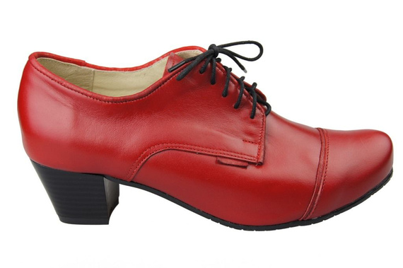 Dámská obuv šněrovací přírodní kůže Red 956 ElitaBut