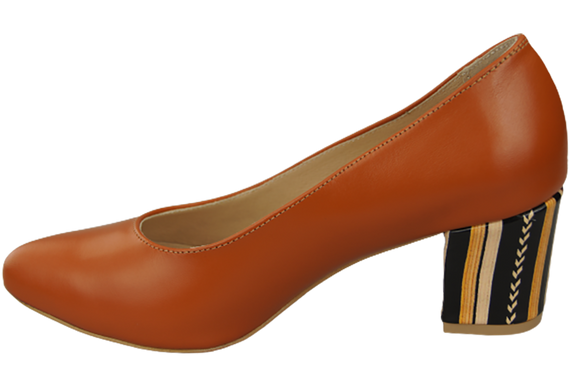 Dámská obuv Červené lodičky z přírodní kůže s ozdobným podpatkem 158 ElitaBut