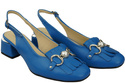 Dámská obuv Modré sandály zdobené třásněmi Přírodní kůže 208 ElitaBut