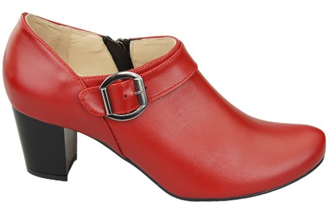 Obuv Dámské polobotky z přírodní kůže Červená 826 ElitaBut
