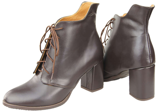Obuv Dámské boty Chocolate Lace-up Winter Natural Leather 174 Z ElitaBut