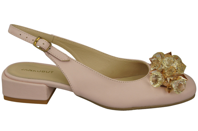 Dámská obuv Powder Pink Sandály s krystaly Přírodní kůže 215 ElitaBut