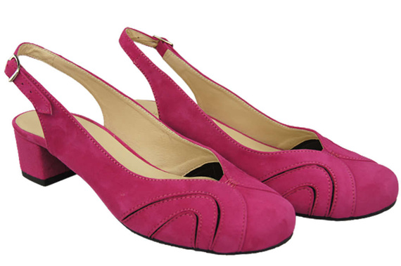 Dámská obuv Přírodní kůže Semišové sandály Fialová 842 Z ElitaBut