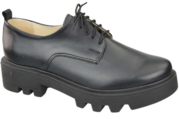 Dámská obuv se šněrováním Obuv z černé kůže Natural 180 ElitaBut