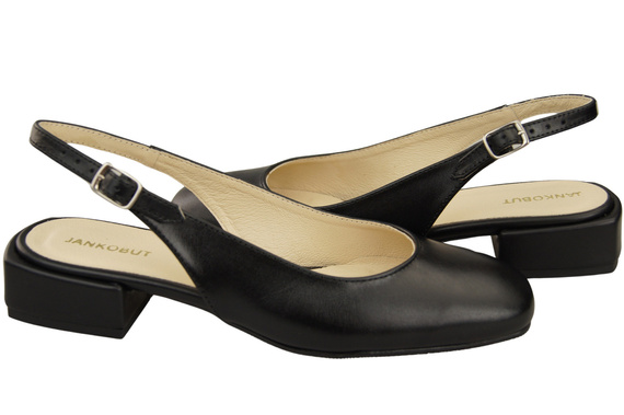 Dámské sandály na černém podpatku z přírodní kůže 206 ElitaBut