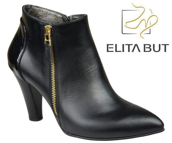 Dámská obuv Kozačky černé zateplené přírodní kůže 866 Z ElitaBut