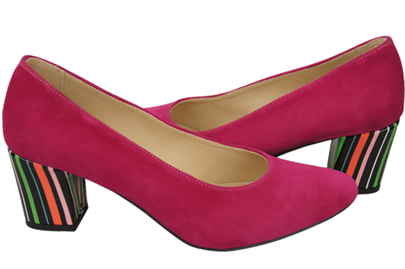 Dámská obuv Purple Purple Natural Suede Leather Ornamental Heel 158 With ElitaBut