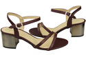 Dámská obuv Maroon Natural Leather 197 Smyslně odhalující sandály na nohy ElitaBut