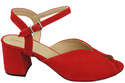 Dámská obuv Červené semišové kožené sandály 185 ElitaBut