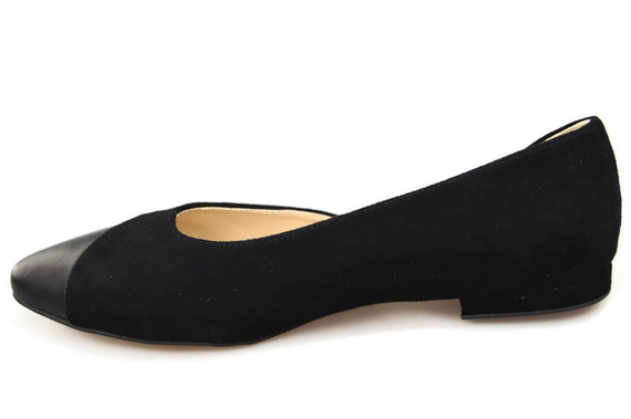 Dámské baleríny Černá přírodní kůže 146 ElitaBut