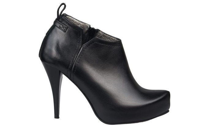 Jaro/podzim Dámská obuv Kozačky z přírodní kůže Black 794 ElitaBut