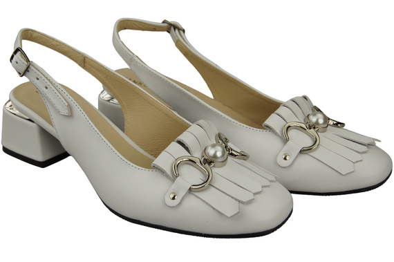 Dámská obuv Sandály bílé zdobené třásněmi Přírodní kůže 208 ElitaBut