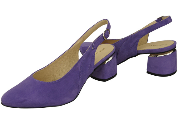 Dámské sandály z přírodní semišové kůže Fialová Elegance a pohodlí 196 Od ElitaBut