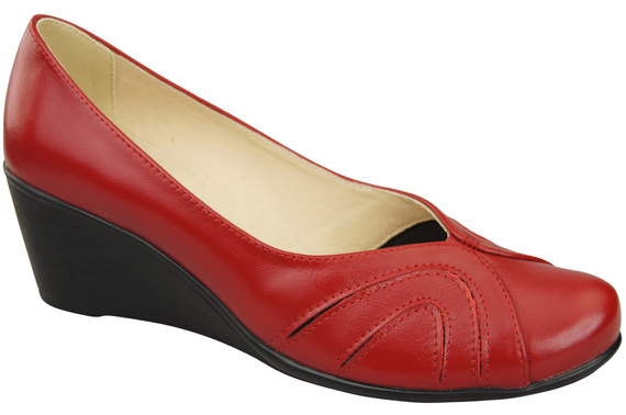 Červená dámská obuv z přírodní kůže 828 ElitaBut