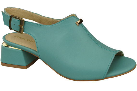 Dámská obuv Tyrkysové sandály se zlatou přezkou Přírodní kůže 198 ElitaBut