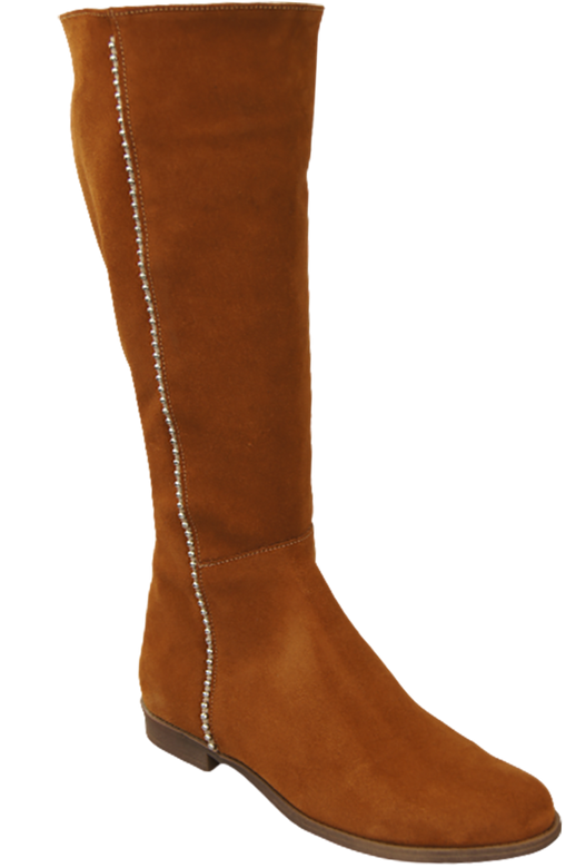 Obuv Dámské červené kožené velurové boty 153 ElitaBut