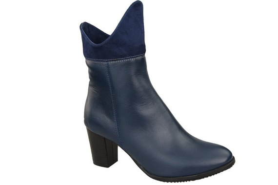 Obuv Dámské zimní boty z přírodní kůže Navy blue 137 ElitaBut