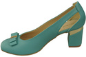 Boty Dámské tyrkysové lodičky z přírodní kůže s ozdobným podpatkem 199 ElitaBut