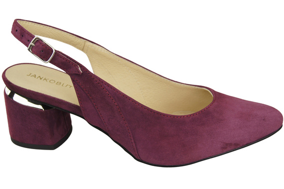 Dámské sandály z přírodní semišové kůže Maroon Elegance and Comfort 196 From ElitaBut